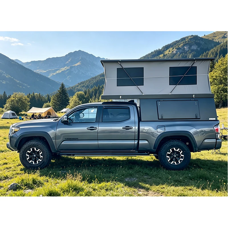 Heavy Duty Truck Bed Camping System with Pop Up Tent Cabin for Off Road Exploration and Family Adventures