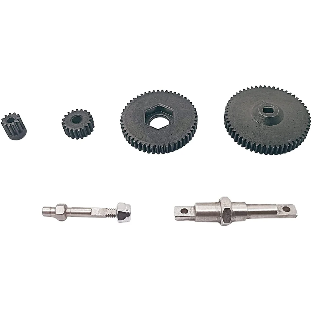 Transmission Gear Set Heavy Duty Steel Gearbox Gear with Shaft and Motor Gear for Axial SCX24 1/24 RC Crawler Car