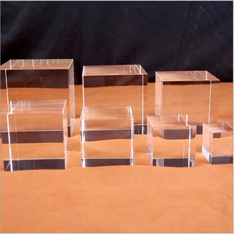 20-40mm K9 Crystal Cube Paperweight Blank High Quality Clear Glass Block for 3D Laser Engraving DIY Home Decor Gift