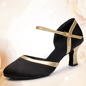 Lateinische Frau Seidentanzschuhe moderne Salon Pole Tanzschuhe Ladies Salsa Tango mittelschwerer Finger Finger Lateinische Schuhe für Mädchen 10 Hauptverkäufe geschlossene Tanzschuhe - №8