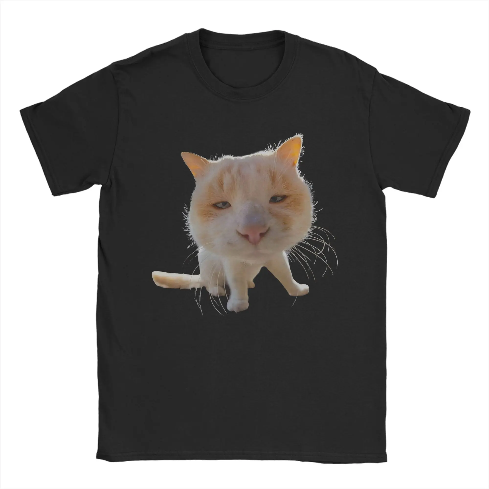 

Men's Silly Cat Meme Funny Cat Face Mood T-Shirts Tees Summer Short-Sleeved T-Shirt Crew Neck Hip Hop Design Tshirt Plus Size