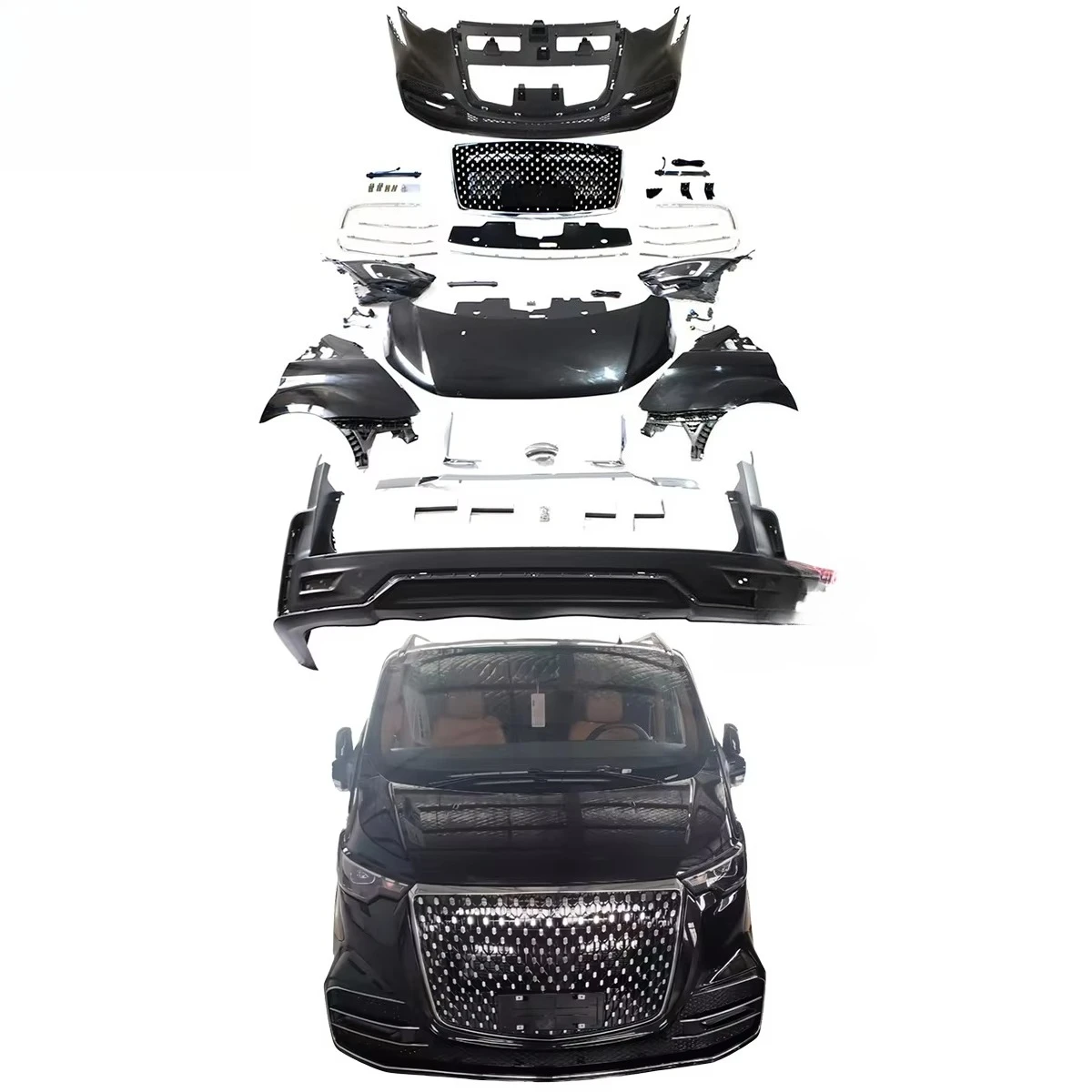 New Modified Front& Rear Bumper Car Body Kits with Starry Shaped Grille for Transit/ Tourneo Body Kit