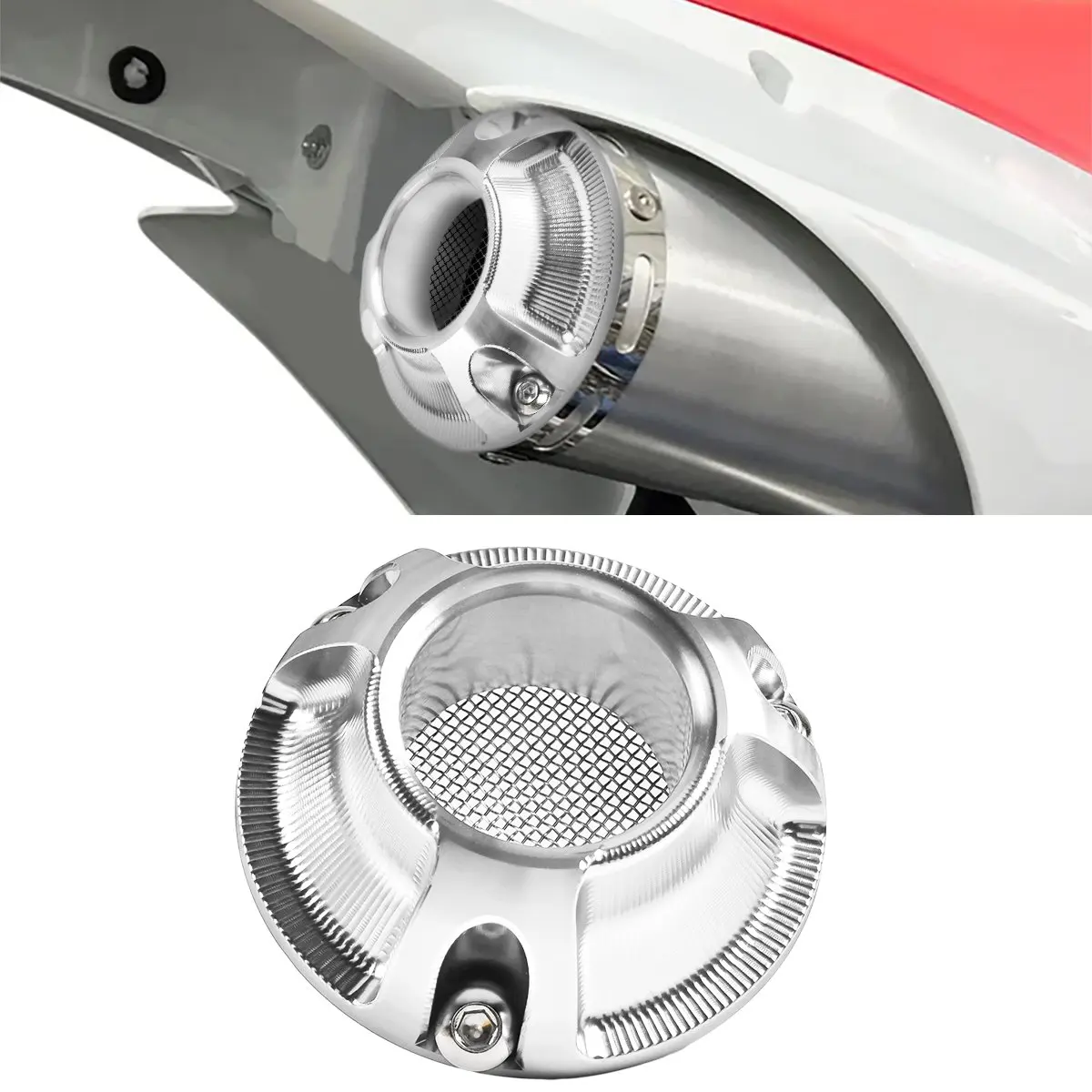 Exhaust Power Tip w/ Spark Arrestor Screen Aluminum Alloy Billet For Honda CRF50F CRF70F CRF80F CRF100F CRF110F ALL YEAR