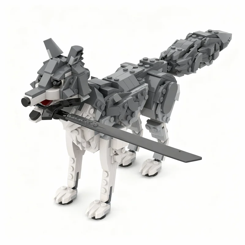 

508PCS MOC Creative Model Dark Souls Great Grey Wolf Sif Premium Display Assembly Building Blocks DIY Gift Collectible Blocks