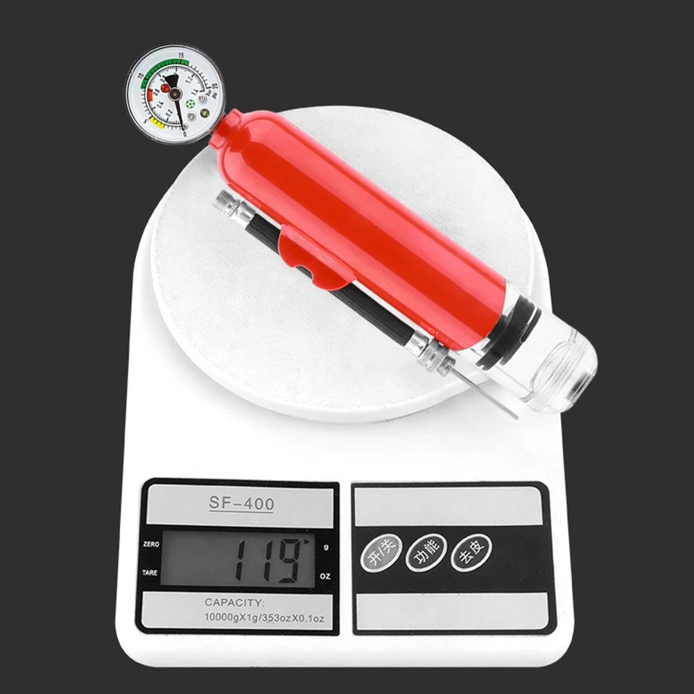 

20PSI Handheld Ball Pump with Pressure Gauge Portable Bike Pump Waterproof Motorcycle Tyre Inflator Sports Accessories
