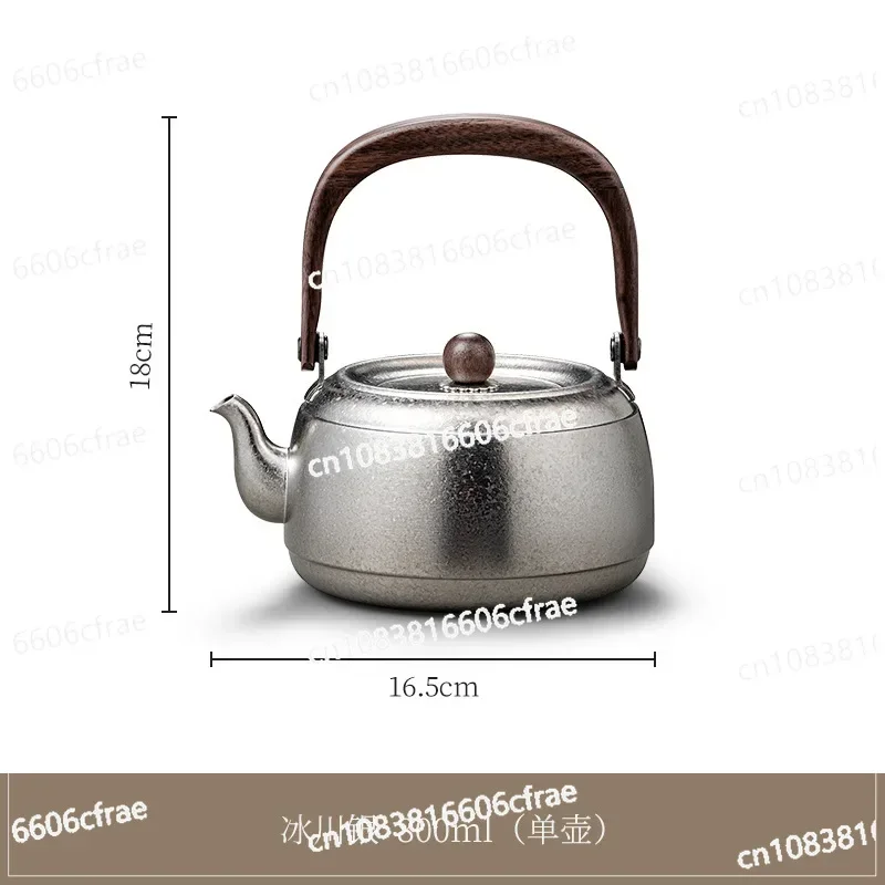 Pure Titanium Beam Pot Titanium Kettle Black Walnut Stewed Teapot Outdoor Portable Teapot Office Household Kettle