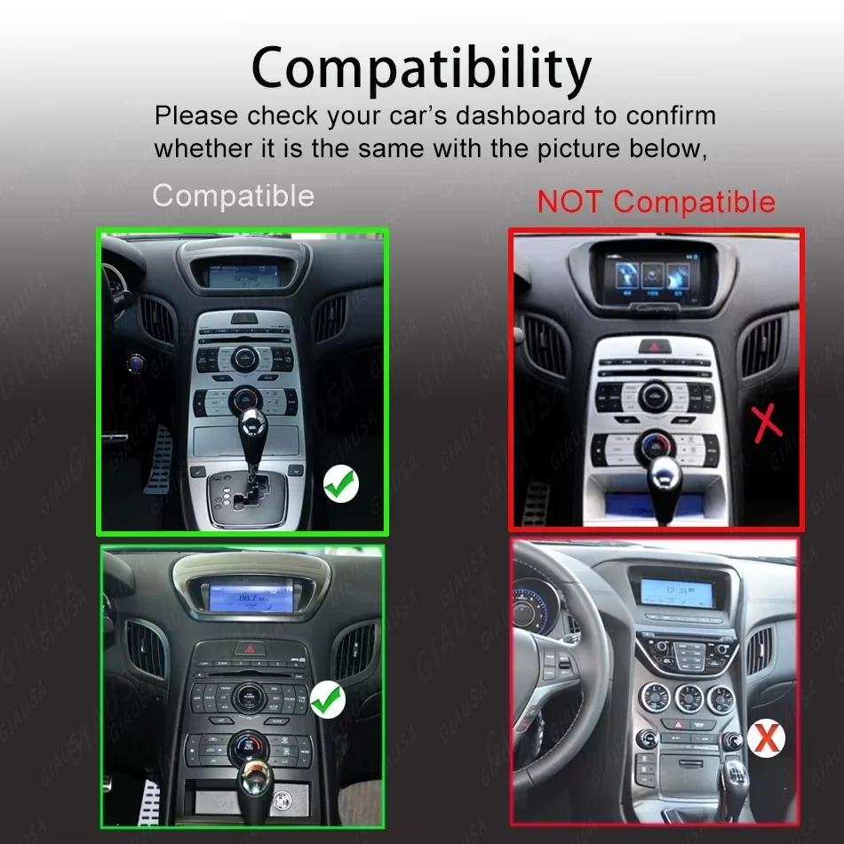 Android 13 For Hyundai Rohens Genesis Coupe 2008-2012 Car Radio GPS Navigation Multimedia Player Touch Screen DSP Stereo Carplay