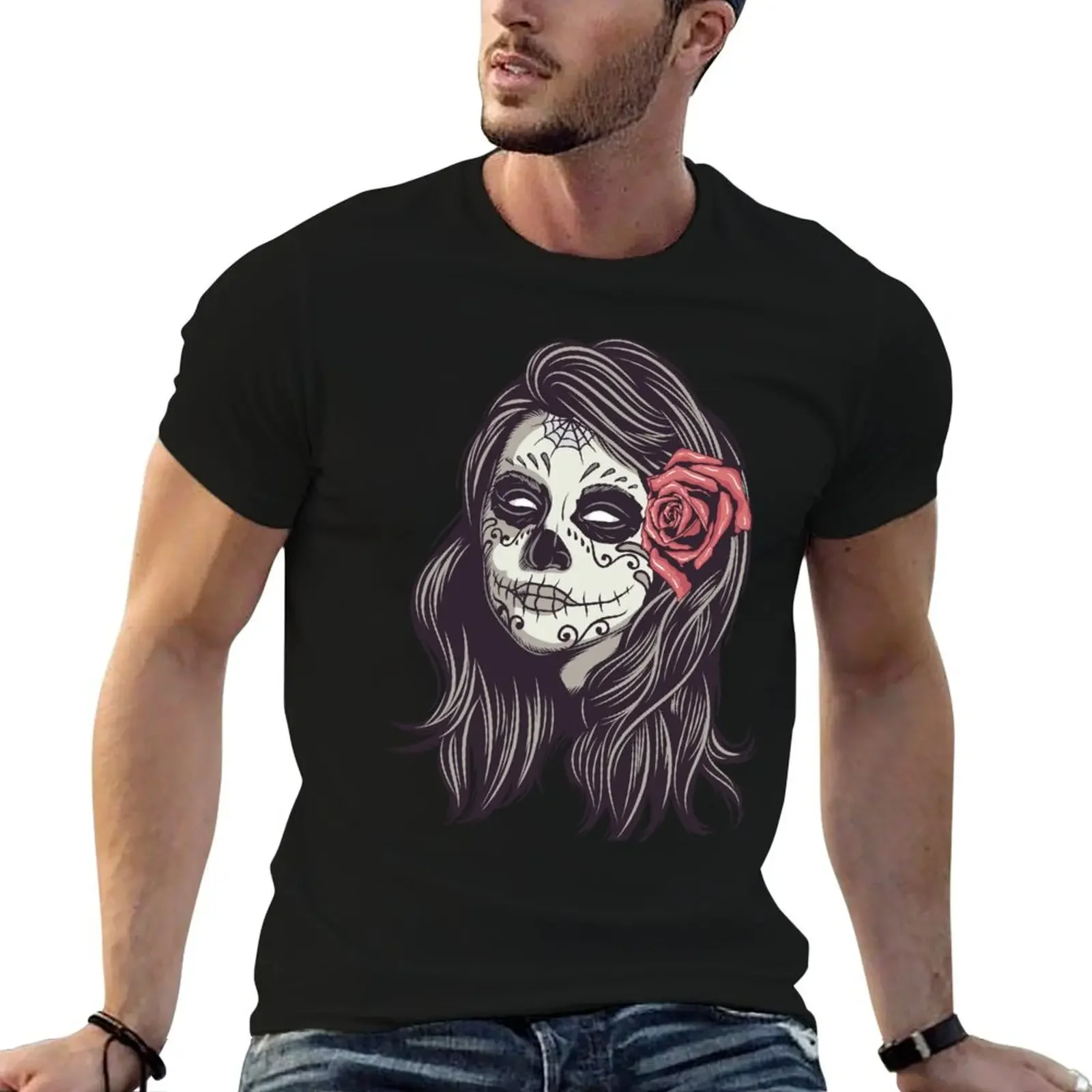 

Sugar Skull Bride T-Shirt graphic t shirt vintage cute clothes Funny t-shirt heavyweight t shirts for men