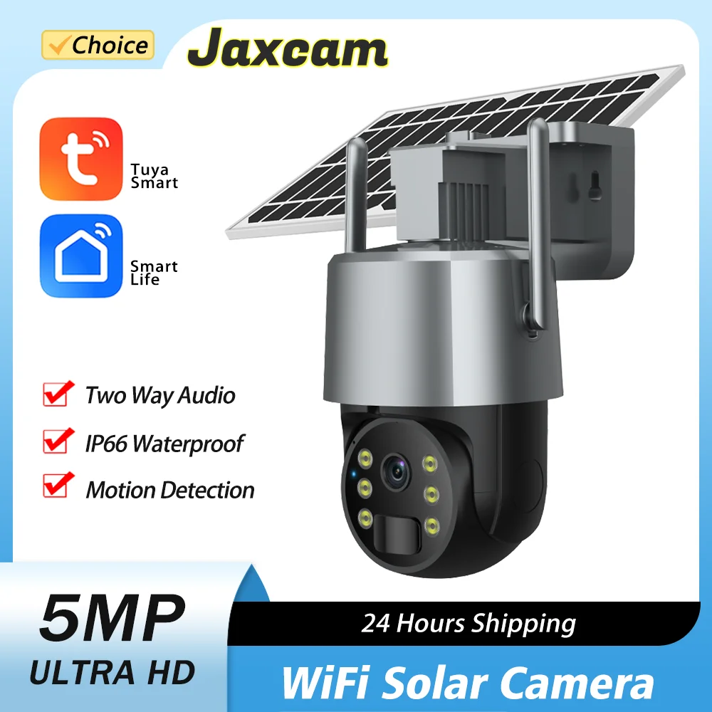 

Tuya Smart Life 5MP HD WiFi Solar Wireless Outdoor PTZ Security Camera CCTV Panel Recharge Li-Batteries Surveillance Camera