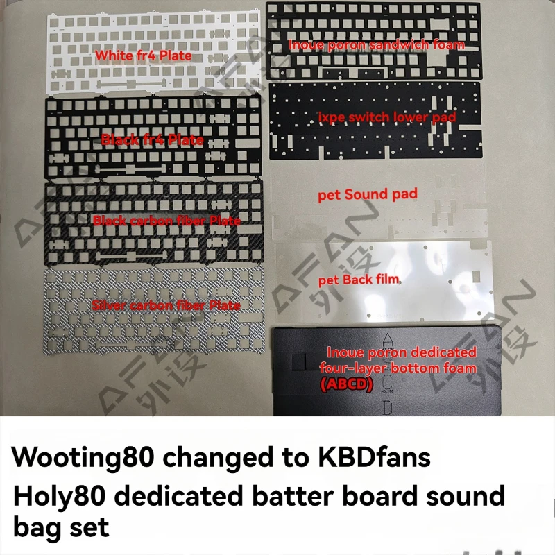 

Wooting80HE звуковая посылка, позиционирующая пластина, пена для сэндвича, IXpe, переключатель, FR4 CF для механической клавиатуры, аксессуары, подарок