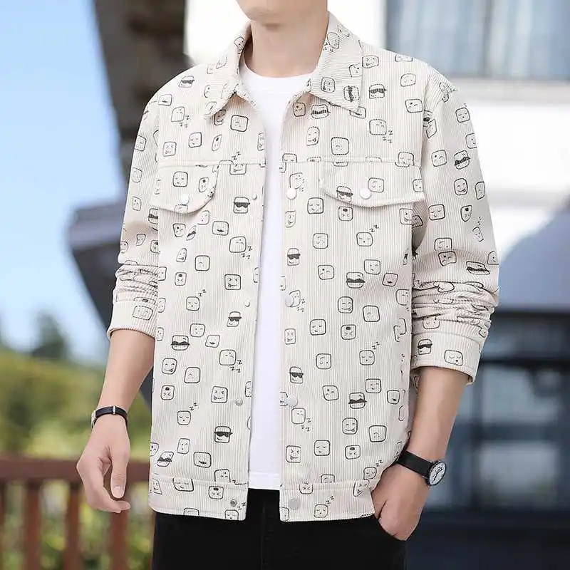 

Men's Corduroy Jaet Casual Comfortable Faionable Versatile Large Size Button up Outerwear Spring Autumn Seasonal New Arrival