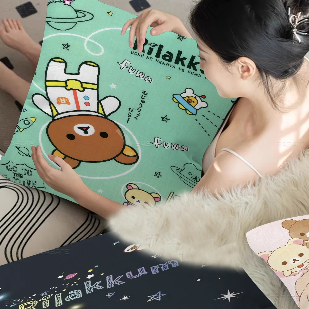 

Cute Cartoon Rilakkuma Pillow Cushion Cover Pillowcase Living Room Sofa Home Decor Customized