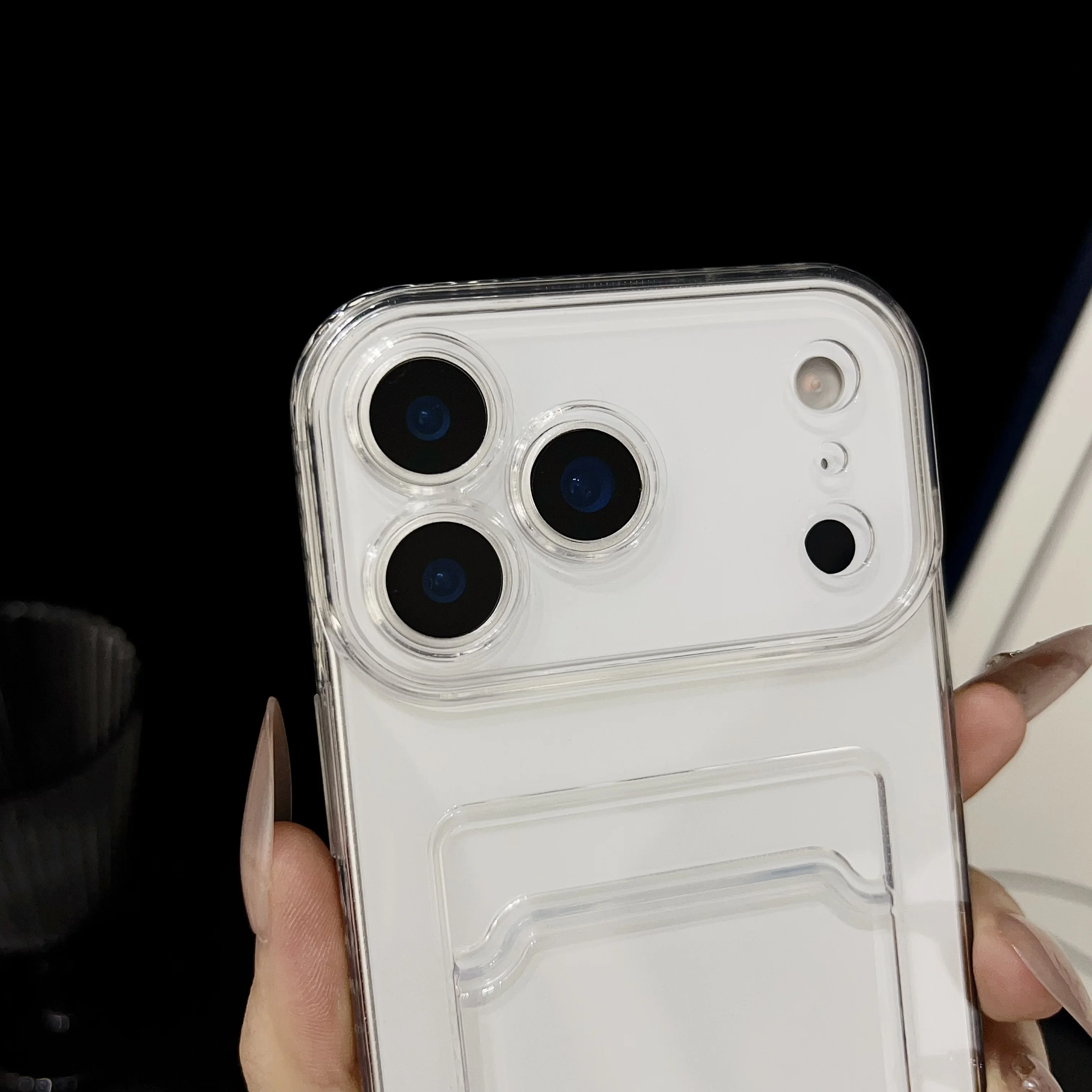 حافظة هاتف شفافة مع حقيبة للبطاقات، غطاء حماية فتحة بطاقة الصراف الآلي لهاتف آيفون 17 AIR 16 15 14 13 12 11 Pro Xs Max Mini 16e X XR 7 #2