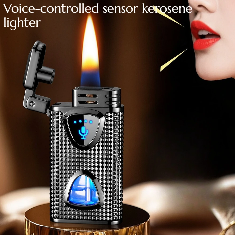 New Voice-controlled Lighter Features High Level of Appearance Intelligent Ignition Metal Embossed Body  High-end Gift for Men