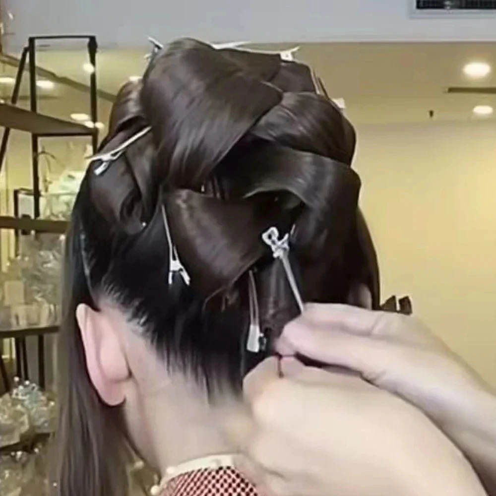 20-60pcs Women's Metallic Silver Fashion Hair Clip For Daily Wear Street Fixed Hair Pin Professional Ladies Salon Curl Hairclip