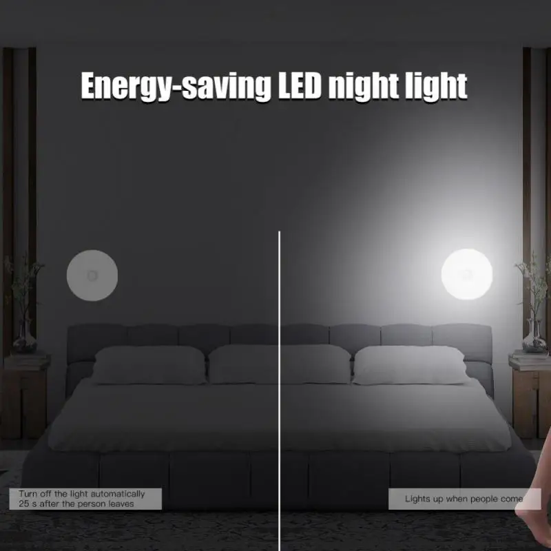 Motion Sensor Night Light - Wireless LED Detector Lamp for Bedroom, Staircase, Closet, and Room Decor