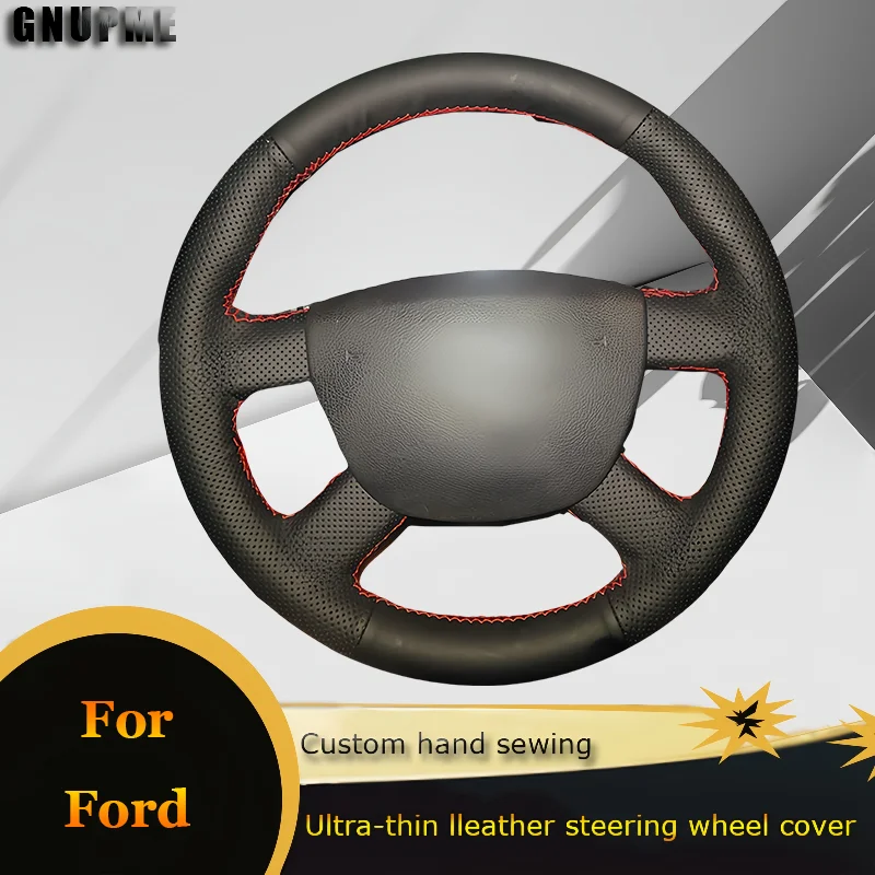 DIY Car Steering Wheel Cover Anti-Slip Perforated Lerther For Focus 2012 Classic 1.8L AT MT Fashion Model Car Accessories