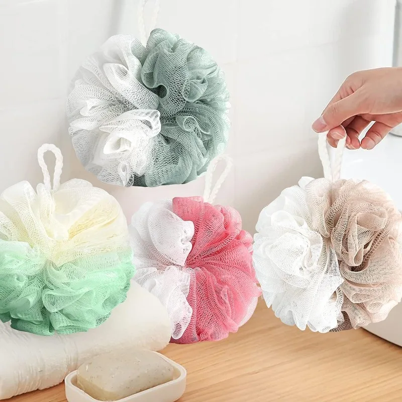 Esponja de ducha de espuma espesa, cepillo exfoliante de malla suave para el cuerpo, cepillo para la espalda, bola de burbujas para baño, accesorio suave para el cuidado de la piel, cepillo de baño