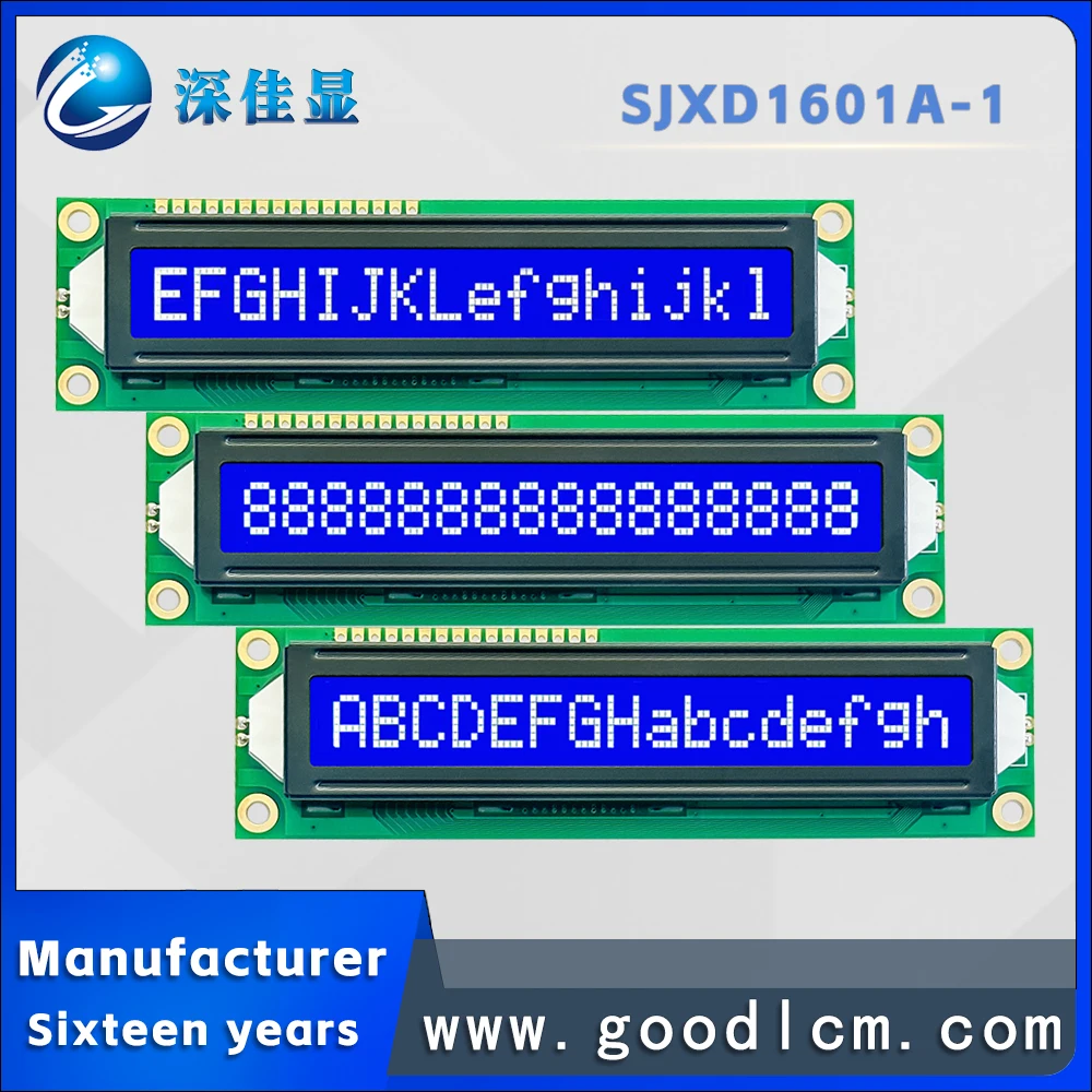 

Хороший эффект дисплея 16X1, тип символов, дисплей, модуль памяти, Синий отрицательный Однорядный символ, ЖК-дисплей