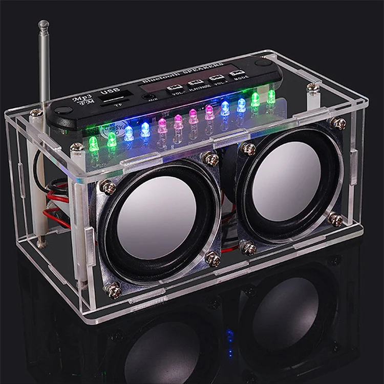 DIY bluetooth Speaker Kit with FM Radio 87.5-108MHZ DIY Soldering Project Practice Electronic Kit Solder Assembly Support U Disk