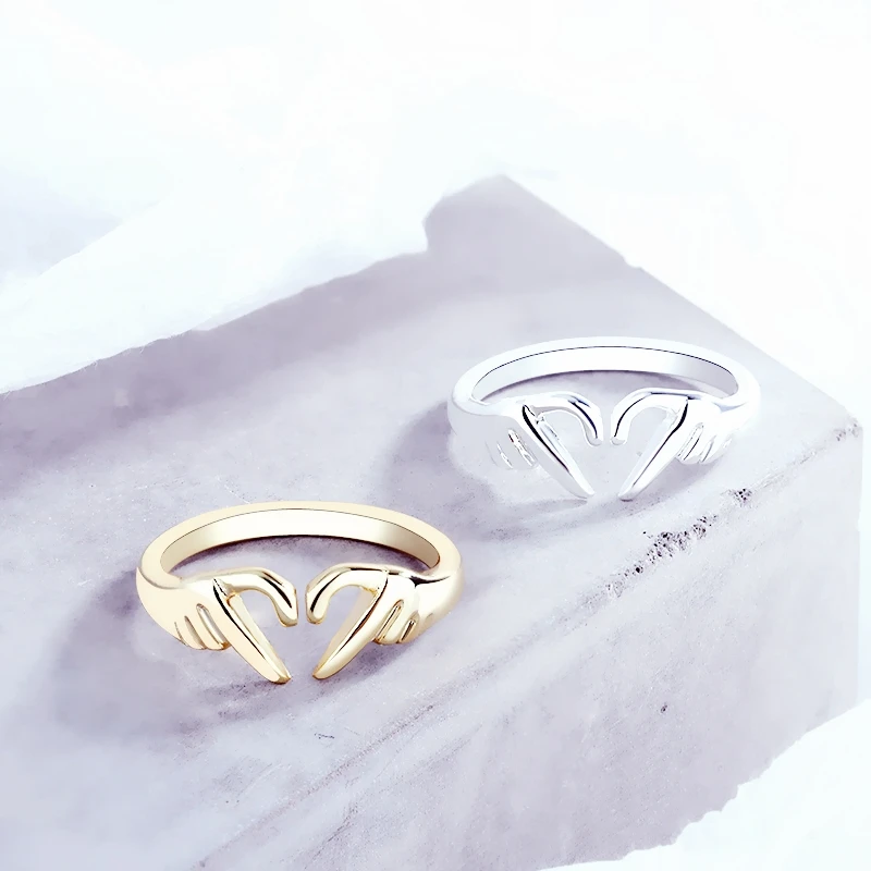 

Sole Memory Simple Cute Sweet Heart 925 Sterling Silver Female Resizable Opening Rings RI1033