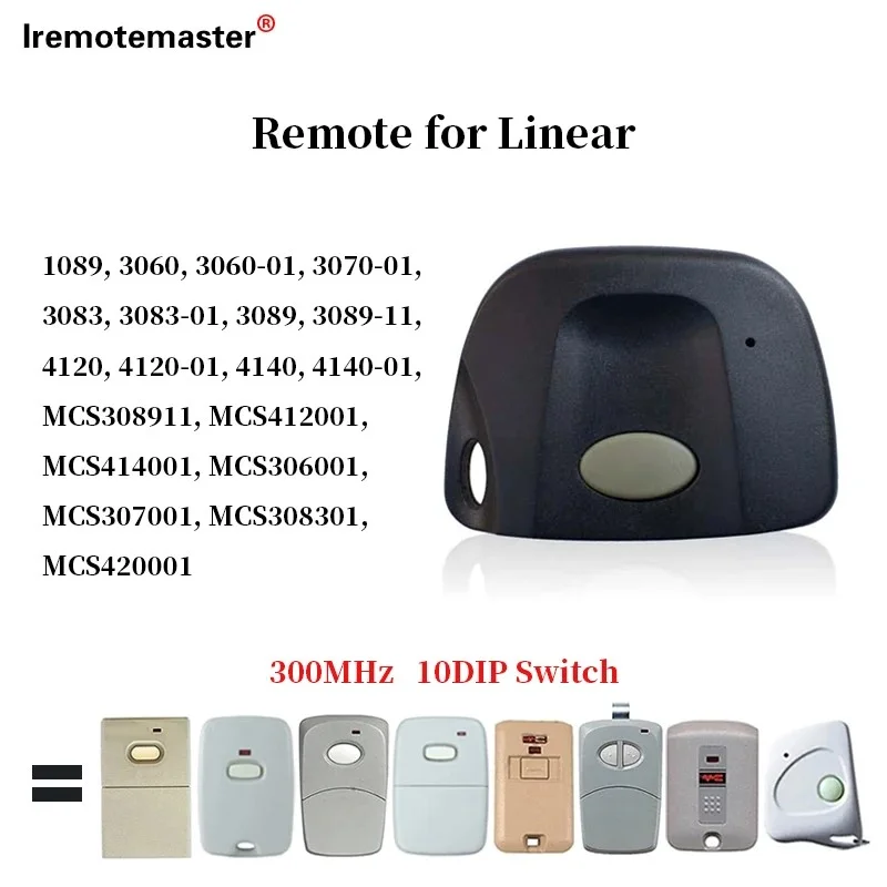 

Compatible Linear Multicode 3089 300 MHz 10 DIP SWITCH Sun Visor Transmitter Garage Door Remote Controller
