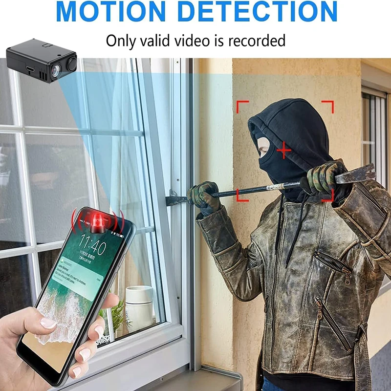 Мини-камера 1080P HD Wi-Fi, удаленный монитор, камера для домашних животных, встроенный аккумулятор, ночное видение, защита умного дома
