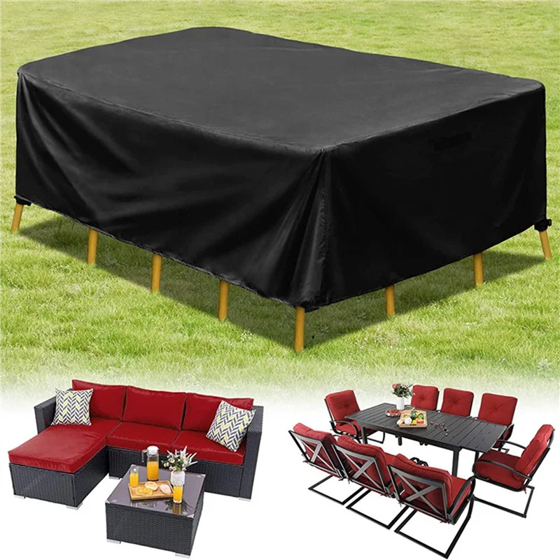 A98E-2X Patio Furniture Set Cover Waterproof,Heavy Duty Funiture Covers For Sectional Sofa Set Wicker Rattan Table XXL