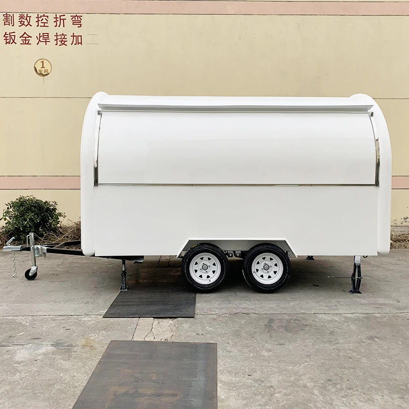 Catering Trailer Food Truck Stainless Steel Mobile Kitchen Coffee Shop Bakery Ice Cream Stand Festival Vending Service Custom