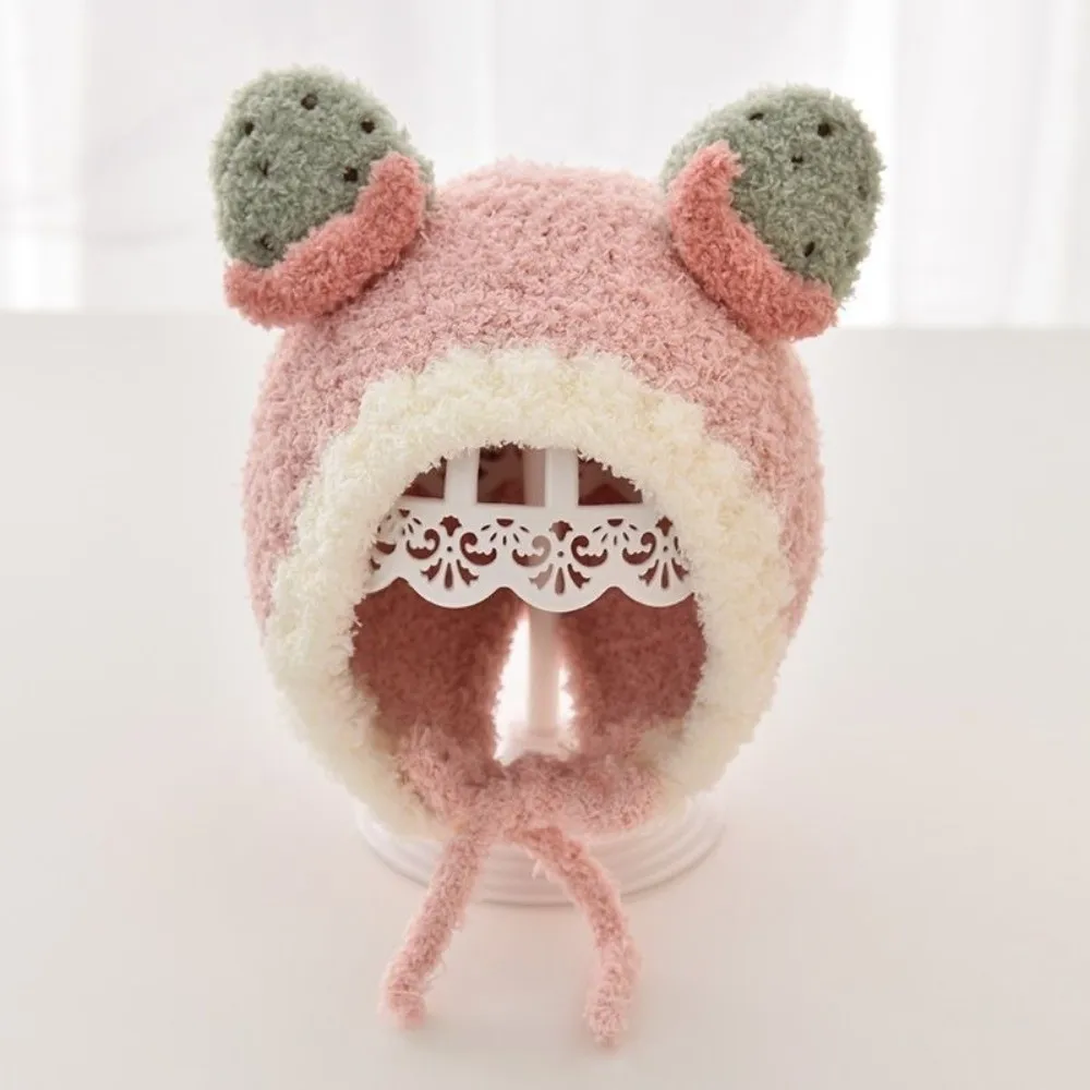 لطيف الصوف الفاكهة الأذن قبعة الشتاء لينة الطفل قبعة قبعة دافئة سميكة حماية الأذن قبعة #5