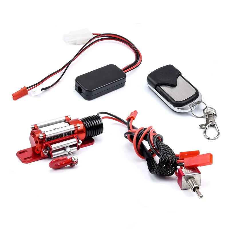 Metal Winch 1/10 Crawler Winch Wireless Remote Controller Receiver For 1/10 RC Crawler Truck Axial RC4WD