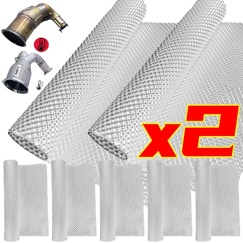 

Universal Automotive Heat Barrier Embossed Aluminum Shield 50x30cm For Exhaust Manifold Turbo Sound Deadener Insulation Mat DIY