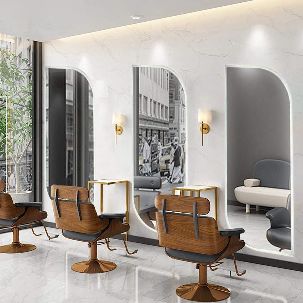 

Hairdressing mirror table source manufacturer barbershop hair salon special high-definition mirror cutting and dyeing wall