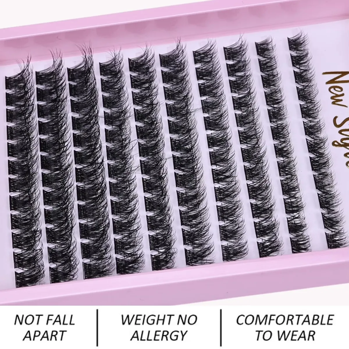 120pcs Soft Fluffy D Curl Cluster Lashes Mixed Wispy Individual Lashes 10-16mm Reusable 10-16mm for Daily Makeup