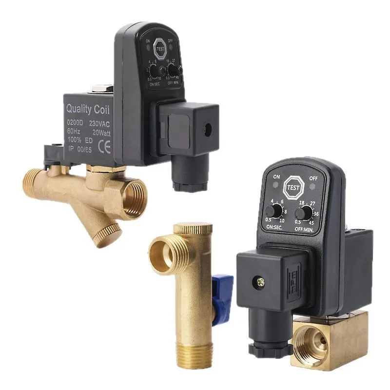 

Электронный автоматический сливной клапан для воздушного компрессора, подключаемый к электромагнитному клапану газового бака, для холодного сухого воздуха.