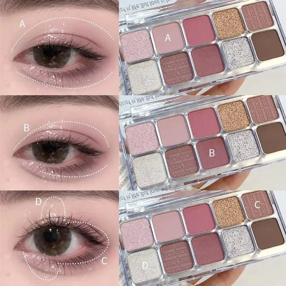 Paleta de sombras de dez cores peroladas foscas finas brilhantes tons de terra iniciante diariamente paleta de sombras nude maqu