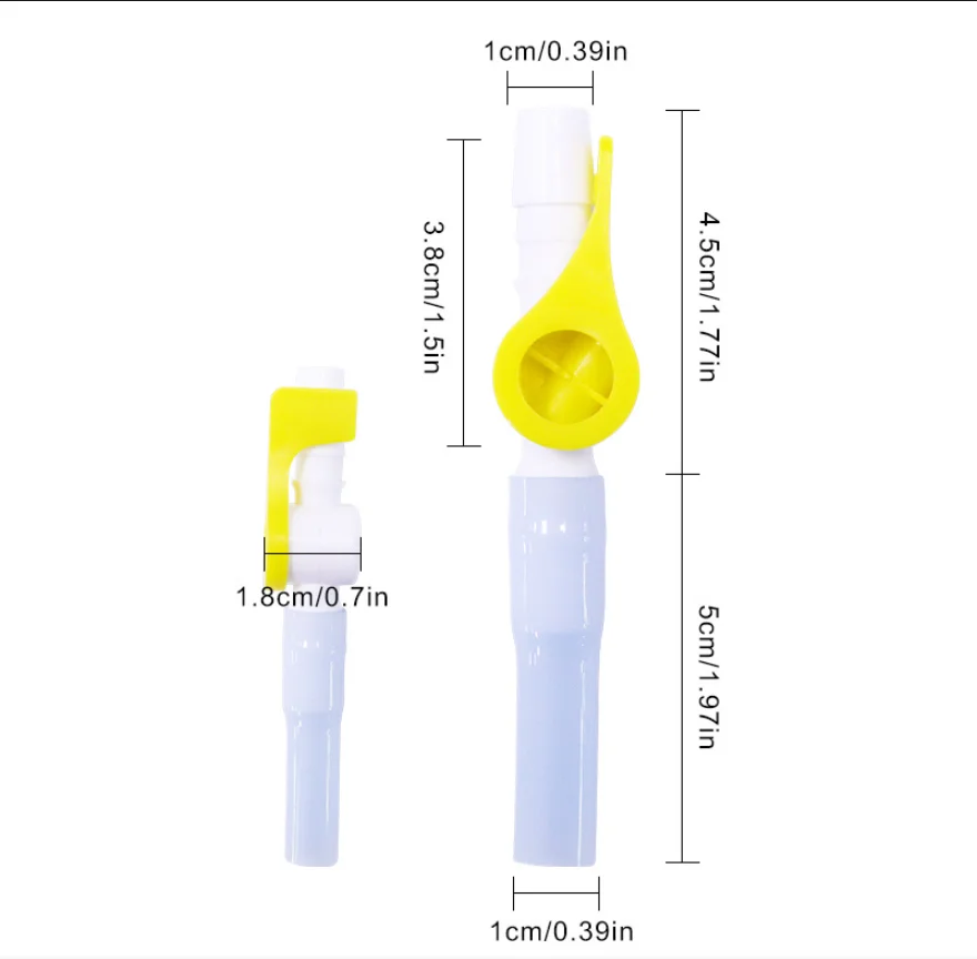 4/8 Pack Comfort Flow Drainage Control Valve, Universal Replacement Accessory for Catheter & Liquid Collection Tubing