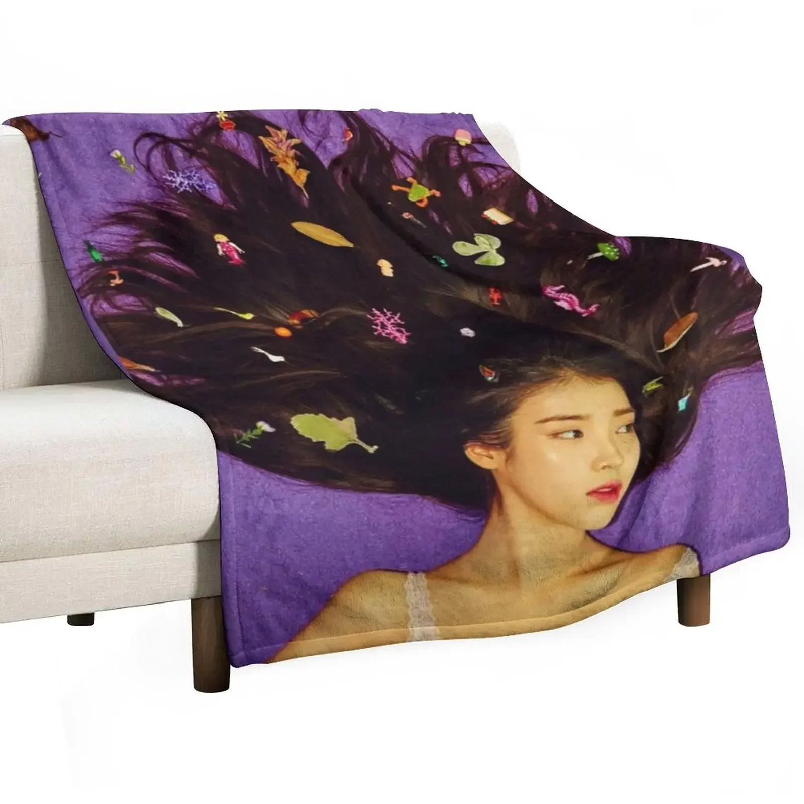 

IU hair art Throw Blanket Designers christmas gifts Thermals For Travel Flannel Blankets