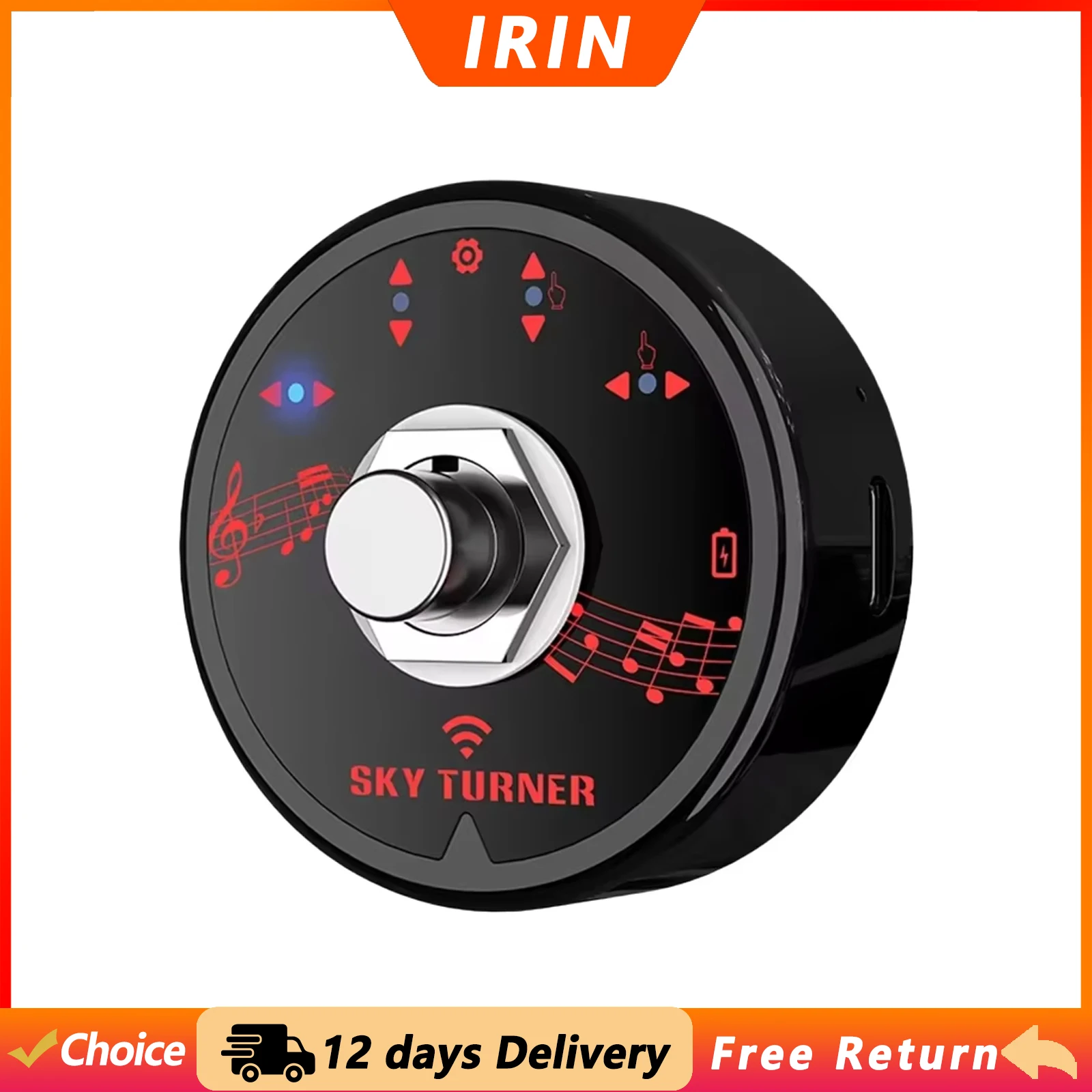 IRIN Wireless Page Turner Pedal Rechargeable Foot Switch for Electronic Music Scores Tablet Smartphone E-books PPT Pictures