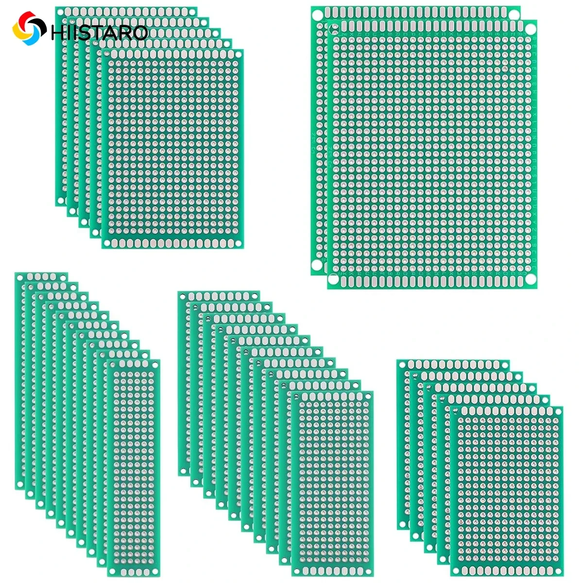 32pcs Double-Sided Pcb Green Board Prototype Kit Suitable For Diy Soldering And Compatible With Arduino Kits In 5 Sizes