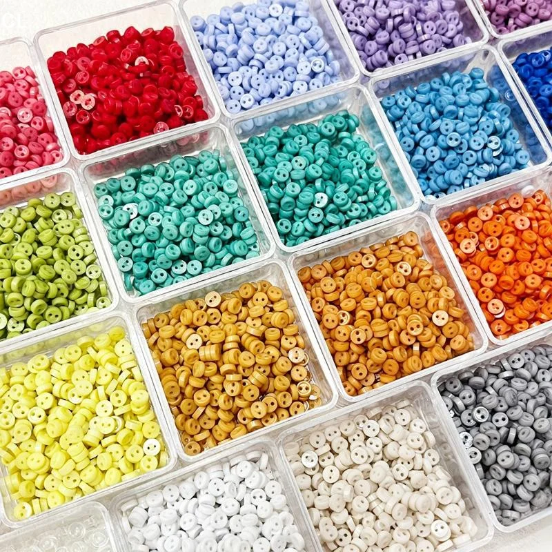100Pcs 3mm Mini Buttons Retro Resin Button For DIY Cartoon Dolls Clothes Shoes Sewing Scrapbooking Card Making Needlework