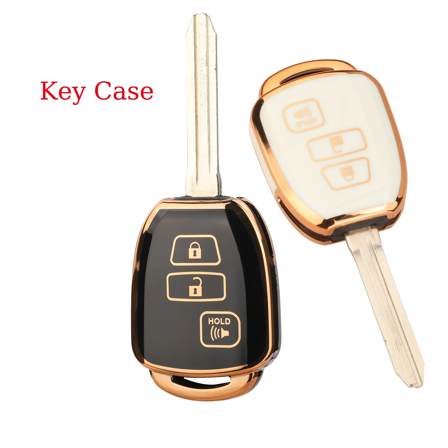 

jingyuqin Remote New Arrival TPU Car Key Shell Case Fob For Toyota Tacoma Combo TACOMA RAV4 KLUGER HIGHLANDER 3Buttons