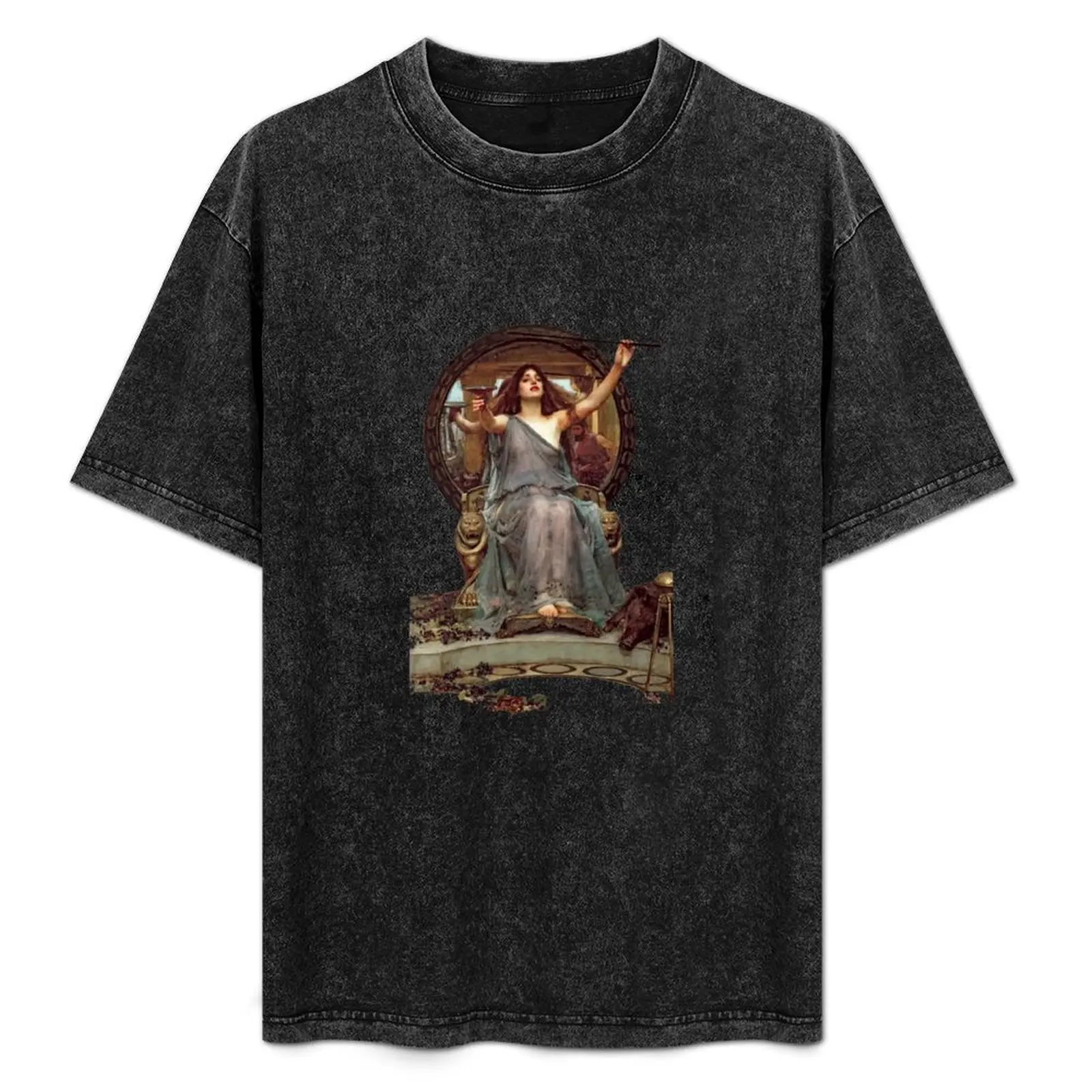 Circe Offering the Cup to Ulysses by John William Waterhouse T-Shirt Big Size Simple T-Shirt
