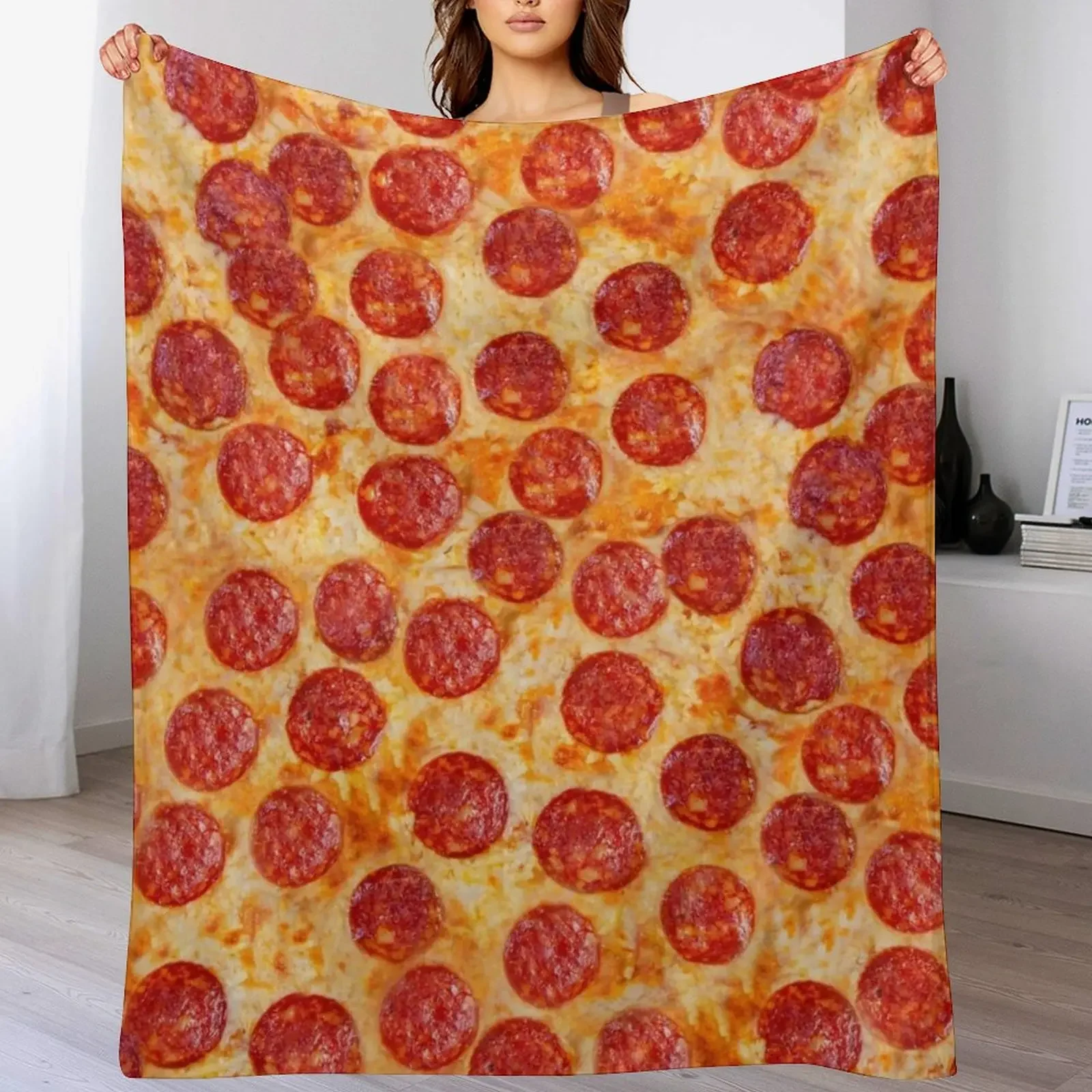واقعية Pepperoni البيتزا نمط رمي بطانية البطانيات الأرائك منقوشة كبيرة على أريكة الفاخرة St البطانيات