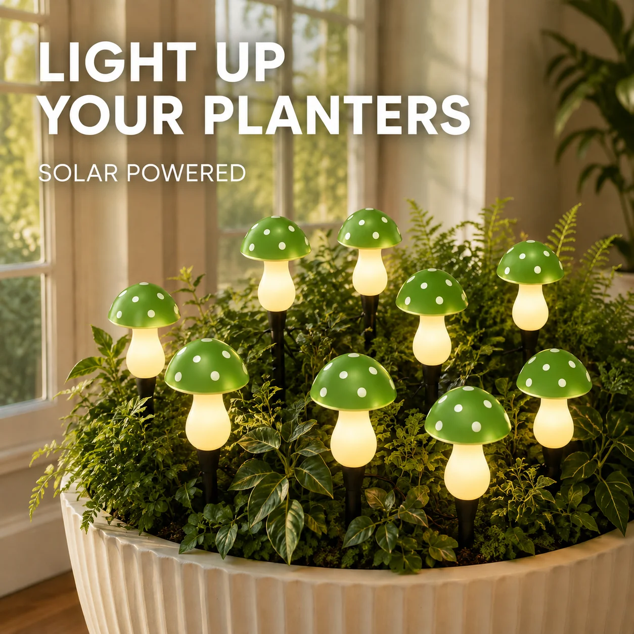 Solar String Lights Outdoor 10/20PCS Mushroom Garden Stake Lights Warm White Auto On for Pathway Lawn Patio Yard Decor