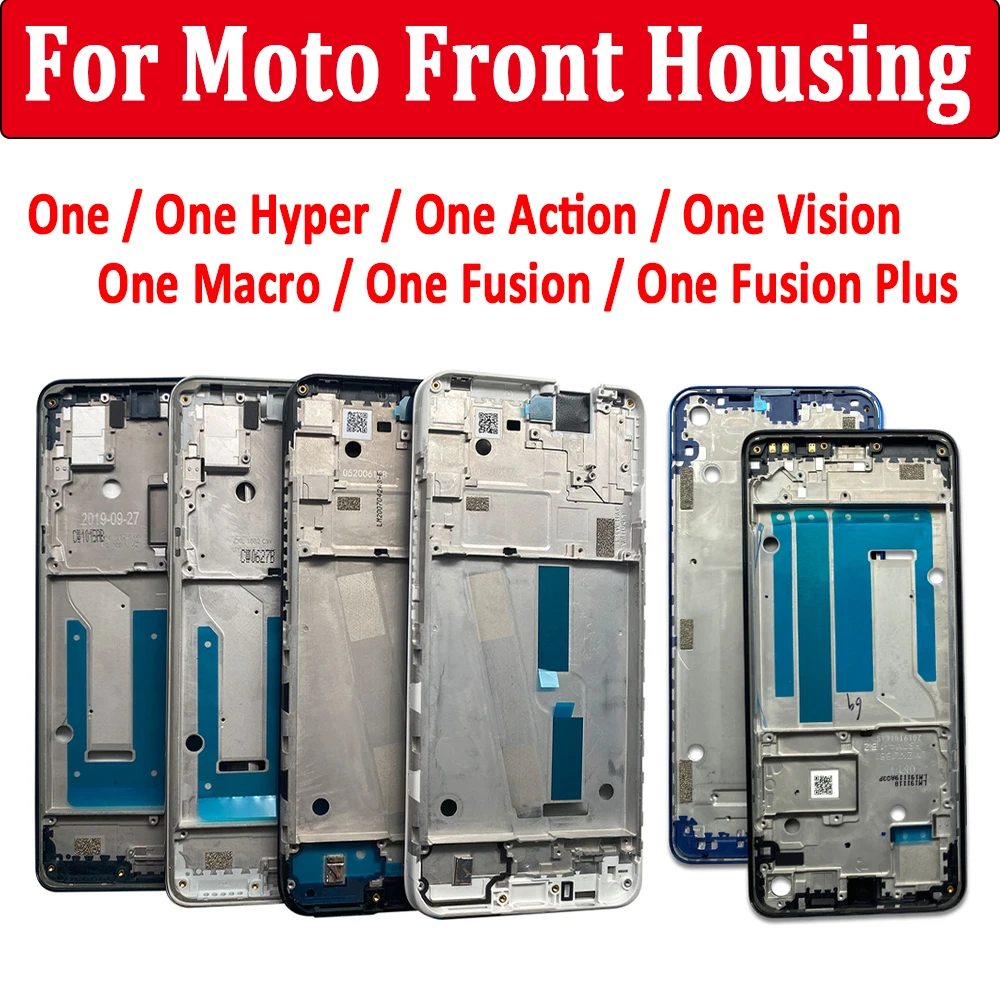 NEW For Moto One Fusion Plus Hyper Macro Vision Action Front Housing LCD Frame Shell Screen Bezel Holder Phone Replacement Parts