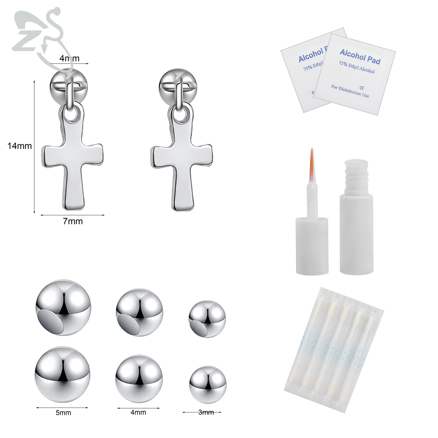 Fake Eyebrow Ring Set for Non-Piercing Body Jewelry