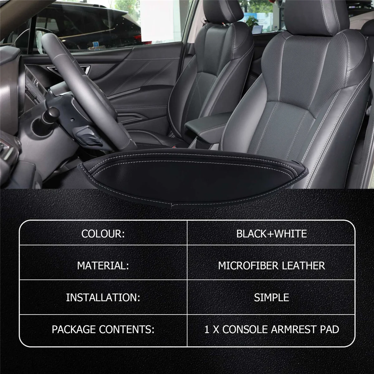 Car Center Console Armrest Cover Armrest Cushion Pad for Subaru Forester 2019 2020 2021 2022—L49A