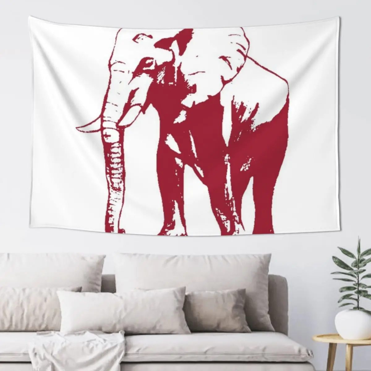

Iron Tide Crimson Elephant White Dress Tapestry Room Decor Cute Wall Decor Hanging Cute Room Things Tapestry