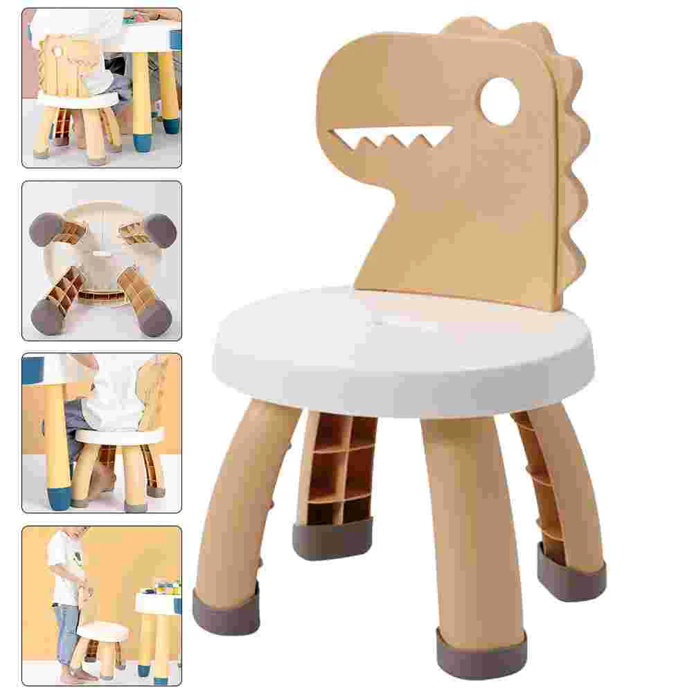 Kleine stoel voor kinderen Dinosaurus Kinderstoelen Peuters Gele vloermat Pvc Party Baby